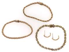 Group of 3 Bracelets and Earrings in Sterling Silver