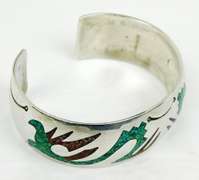 Delvin J. Nelson Navajo Sterling Gemstone Cuff
