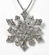 Precious Diamond Snowflake Necklace in Sterling Silver