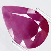 Silky 3.72ct untreated reddish violet pear cut Ruby