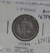 Swiss: 3 pc Silver Type Set 1/2/5 Franc