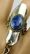 Vintage Silver & Lapis Slave Bracelet