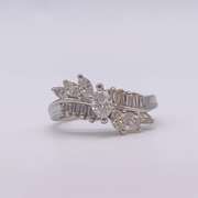 14kt Solid White Gold Diamond Ring