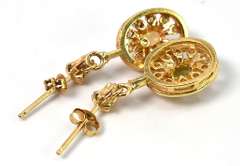 Entrancing Opal & Diamond Earrings in 14KT Yellow Gold