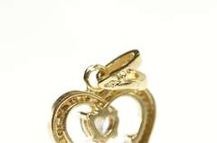 10K Yellow Gold Diamond Amethyst Blue Topaz Heart Pendant