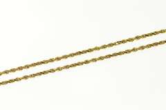 14K Yellow Gold 1.4mm Rope Link Classic Woven Chain Necklace