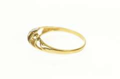 10K Yellow Gold Diamond Domed Striped Design Statement Band Ring