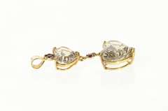 14K Yellow Gold Tiered Heart Smoky Quartz Ruby Pendant