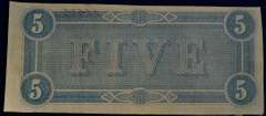 Confederate States Of America $5 Richmond February 17th 1864. Uncirculated.