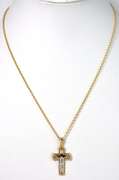 Beautiful Crucifix Necklace in 2-Tone 14KT Gold
