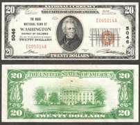 $20 1929-1 NBN=Riggs National Bank of Washington DC=Ch.5046=Extremely Fine