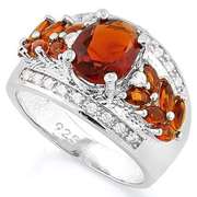 ELEGANT ! CREATED GARNET 925 STERLING SILVER RING