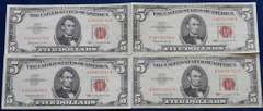 Lot Of 1963 Red Seal $5 Uncirculated.