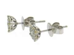 Brilliant White Gold Diamond Halo Cluster Earrings