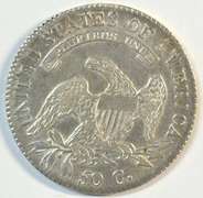 Lustrous AU 1817 Capped Bust Half Dollar. Cleaned