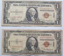 2 1935 A  $ 1 Hawaii Emergency Issue Silver Certificates