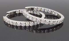 Oval Diamond Inside Out Hoop Earrings in 18k