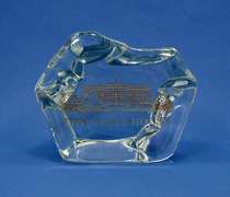 The White House Art Glass Paperweight with Rock Shape