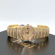Very Rare and Collectable18kt Yellow Gold Diamond and Ruby Piaget Tanagra Watch