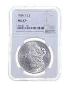 MS62 1886-S Morgan Silver Dollar - Graded NGC