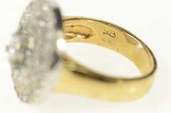 14K Yellow Gold 1.80 Ctw White & Green Diamond Halo Ring