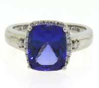 Unforgettable White Gold Tanzanite and Diamond Ring