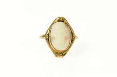 10K Yellow Gold Victorian Ornate Carved Shell Cameo Ring