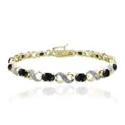 Gold Plated 7.2ct Sapphire & Diamond Accent Infinity Bracelet