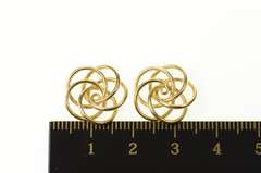 14K Yellow Gold Spiral Design Retro Stud Enhancer Earring Jackets