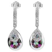 2.53 CT MISTIC TOPAZ & DIAMOND 925 STERLING SILVER DANGLE EARRINGS