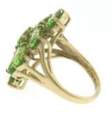 Charming Peridot Cluster Ring in Yellow Gold
