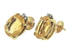 Romantic 18kt Citrine and Diamond Earrings