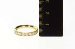 14K Yellow Gold Channel Cubic Zirconia Classic Wedding Band Ring