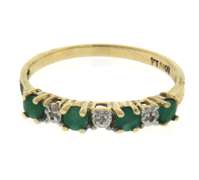 Gorgeous Yellow Gold Emerald and Diamond Ring