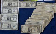 Lot Of 100 Circulated $1 Silver Certificates, Includes 5 Star Notes.