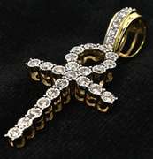 NEW Diamond Ankh Cross in Gold