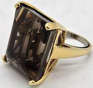 Huge Eye Catching 75cttw smokey quartz ring, 14kt gold