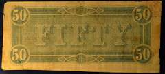 1864 Confederate States Of America $50 Richmond, Circulated.