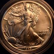 1989 Silver Eagle with Box and Paper