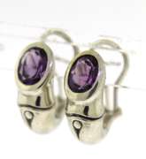 Sterling Silver John Hardy Amethyst Bamboo Earrings