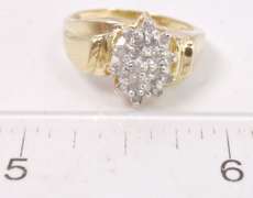 Vintage Diamond Cluster Ring in Gold