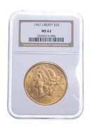 MS62 1907 $20 Liberty Head Gold Double Eagle - Graded NGC