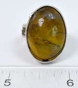 Interesting Brown Stone Ring in Sterling Silver