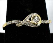 Understated Diamond Chip Ring in Yellow Gold