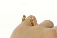 14K Yellow Gold Natural Emerald Curved Floating Statement Ring