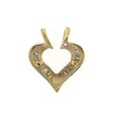 Beautiful Baguette Diamond Heart Yellow Gold Pendant