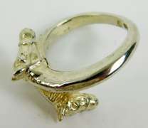 800 Silver Bypass Horse Ring, Size 6