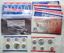 1977-1981 1984-6 1988-1992 1997-8 2000-1 & 2006 US Mint Sets