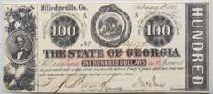 Richly Inked $100 State of Georgia $ 100 Feb 1 1863 Series Notes