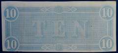 Confederate States Of America $10 Richmond Feb.11, 1864. Circulated.